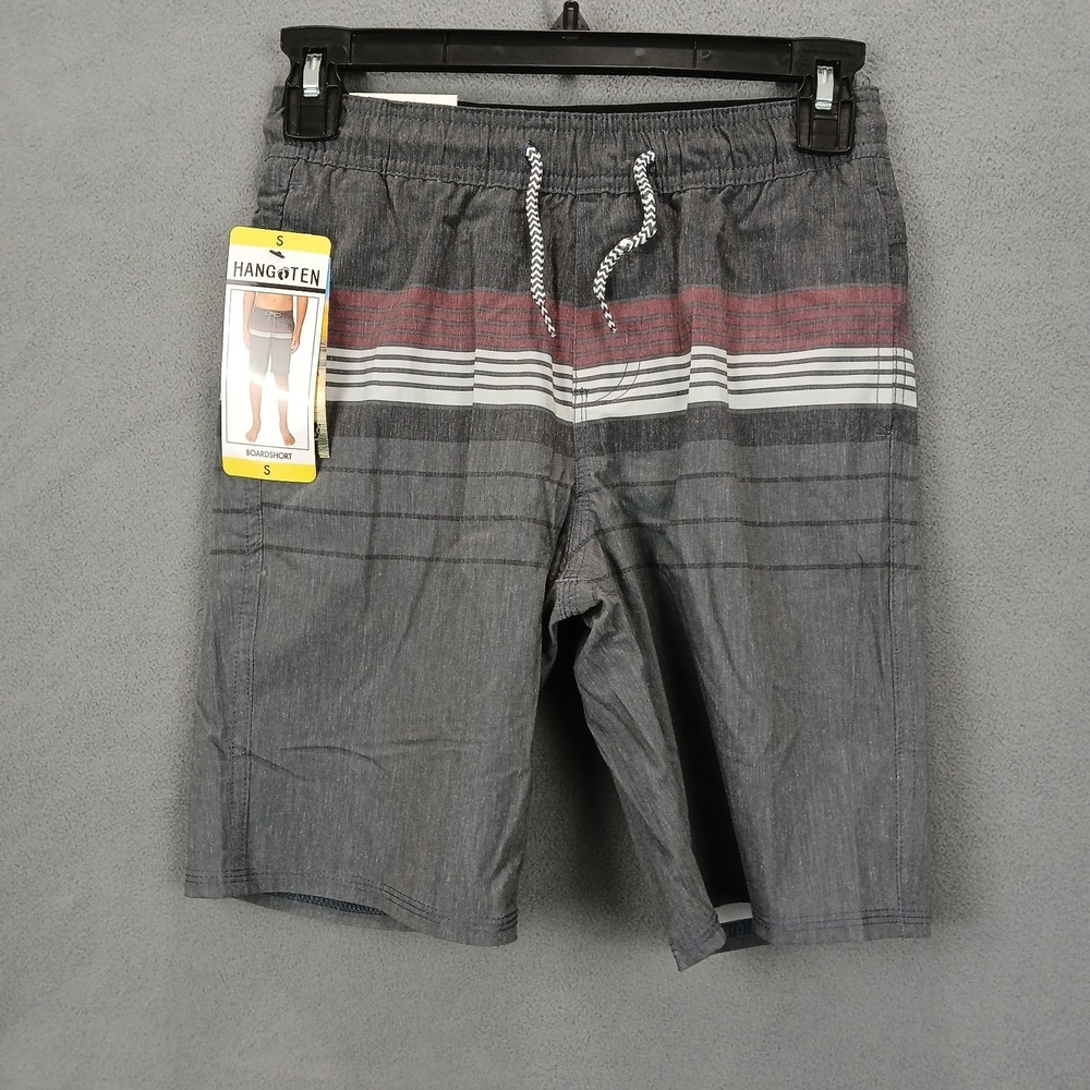 Hang Ten Board Shorts Boys Small Meteorite Striped Quick Dry Drawstring Swimwear